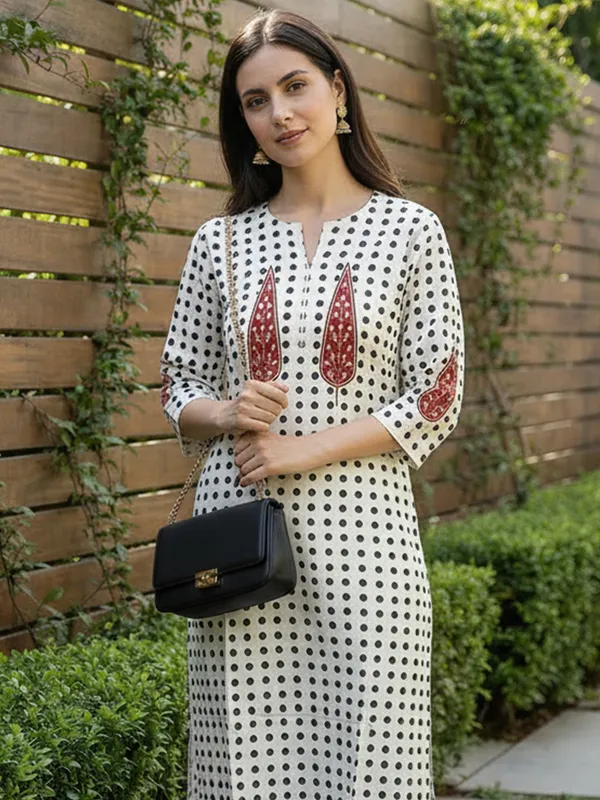 White_Printed_Pure_Cotton_Kurta_Trouser_Set