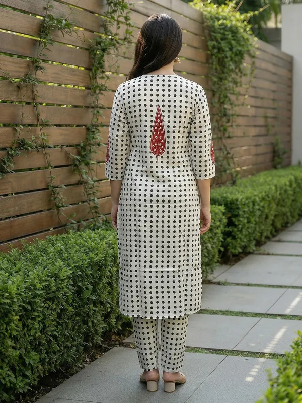 White_Printed_Pure_Cotton_Kurta_Trouser_Set