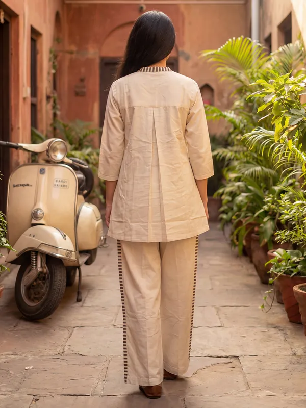 White_Printed_Pure_Cotton_Kurta_Trouser_Set