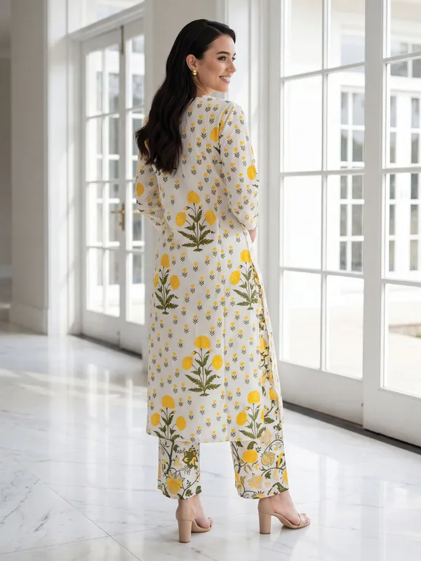 White_Embroidered_Pure_Cotton_Kurta_Trouser_Set