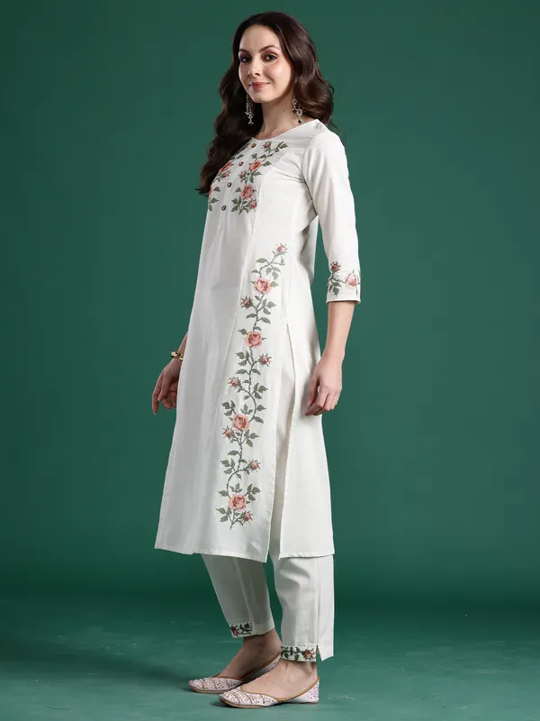 White_Cotton_Straight_Kurta_with_Trousers