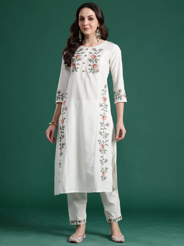 White_Cotton_Straight_Kurta_with_Trousers