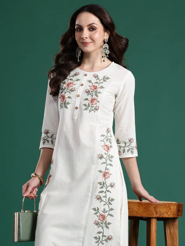 White_Cotton_Straight_Kurta_with_Trousers