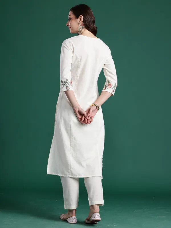 White_Cotton_Straight_Kurta_with_Trousers