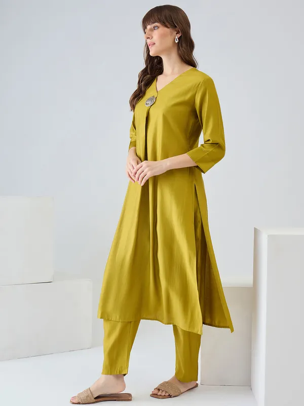 Olive_Printed_Liva_Kurta_Trouser_Set