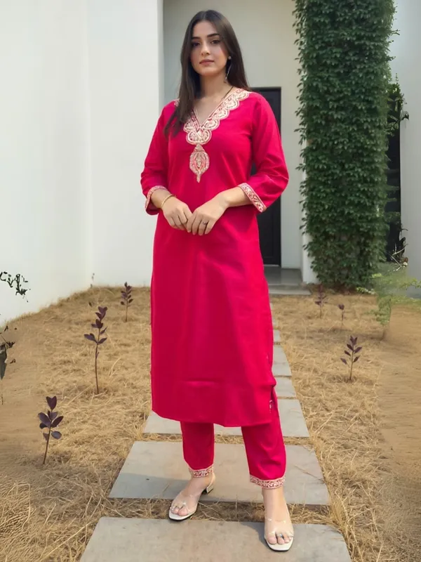 Red_Embroidered_Liva_Kurta_Trouser_Set