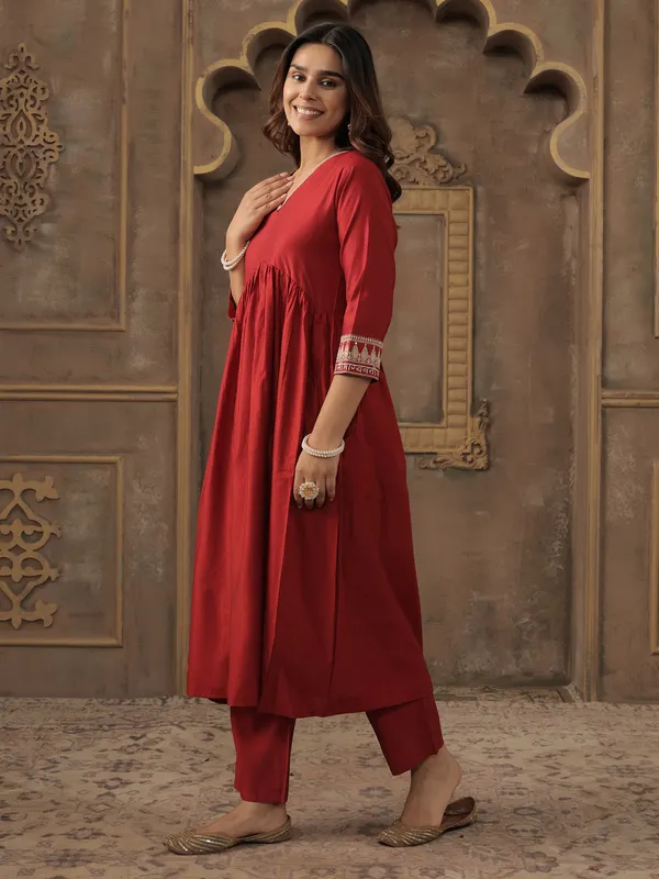 Red_Printed_Liva_Kurta_Trouser_Set