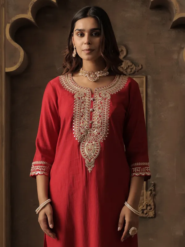 Red_Embroidered_Liva_Kurta_Trouser_Set