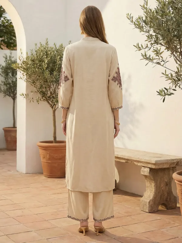 Beige_Rayon_Straight_Kurta_with_Palazzos