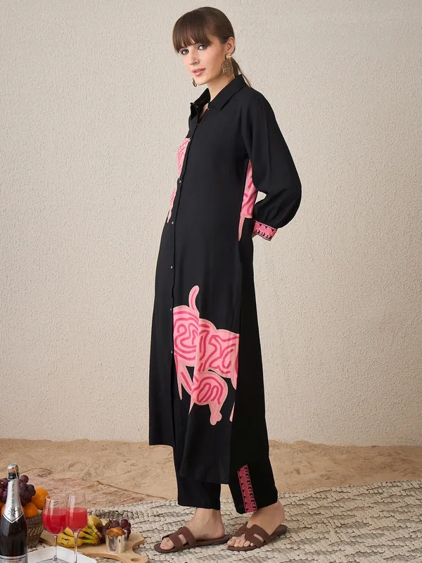 Black_Embroidered_Viscose_Rayon_Kurta_Trouser_Set