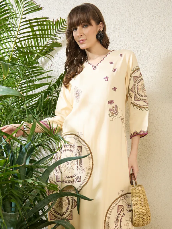 Cream_Rayon_Straight_Kurta_with_Palazzos