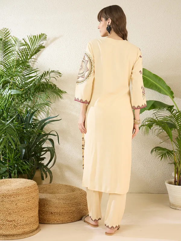 Cream_Rayon_Straight_Kurta_with_Palazzos