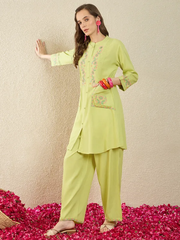 Green_Rayon_A-Line_Kurta_with_Palazzos