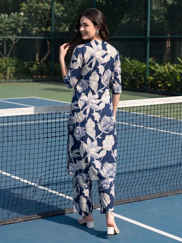 Navy_Blue_Printed_Viscose_Rayon_Kurta_Trouser_Set