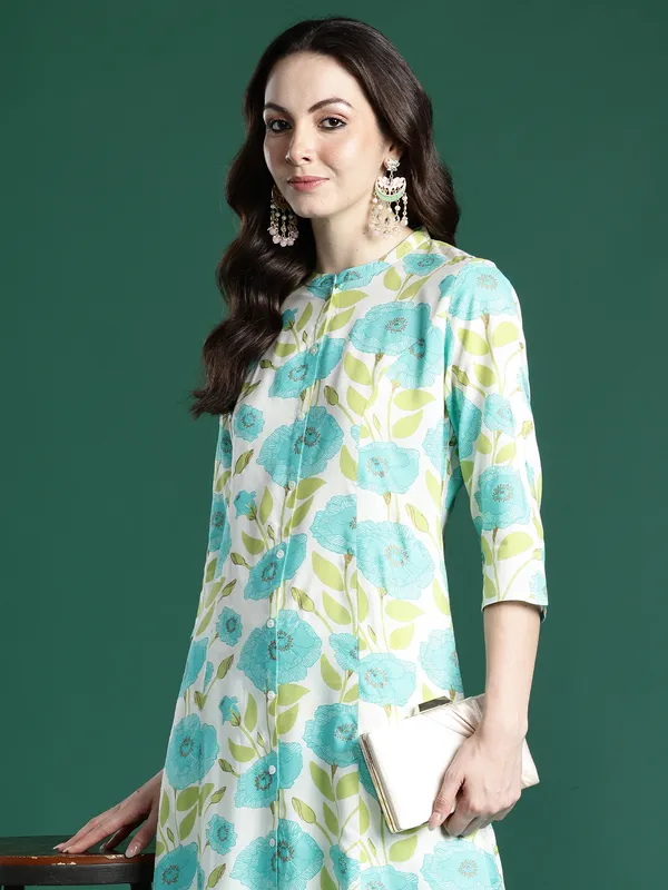 Off_White_Printed_Viscose_Rayon_Kurta_Trouser_Set