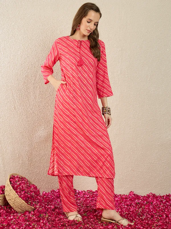 Pink_Printed_Viscose_Rayon_Kurta_Trouser_Set