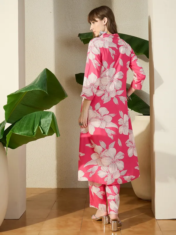 Pink_Printed_Viscose_Rayon_Kurta_Trouser_Set