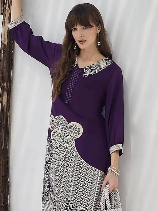 Purple_Printed_Viscose_Rayon_Kurta_Trouser_Set