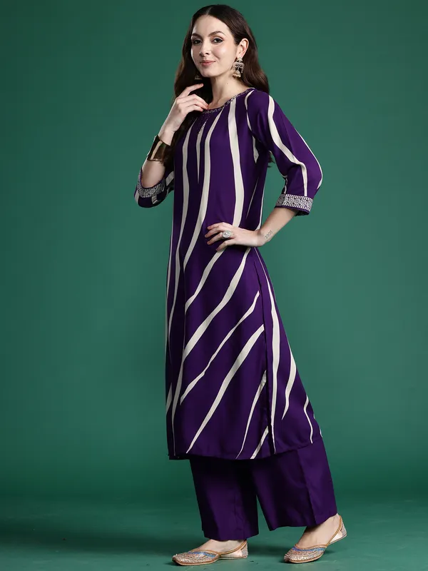 Purple_Printed_Viscose_Rayon_Kurta_Trouser_Set