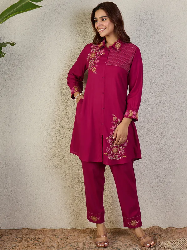 Pink_Cotton_A-Line_Kurta_with_Trousers