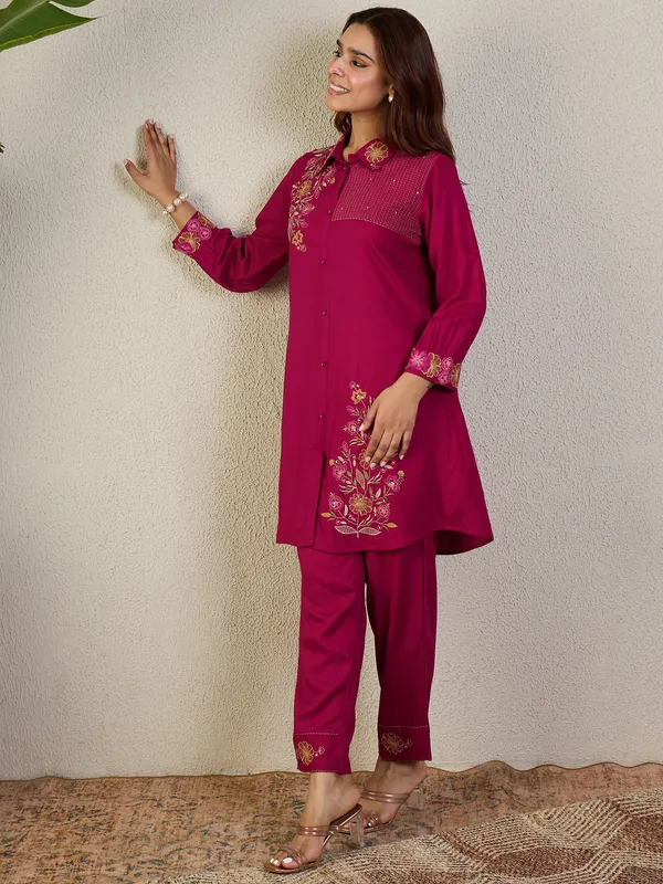 Pink_Cotton_A-Line_Kurta_with_Trousers