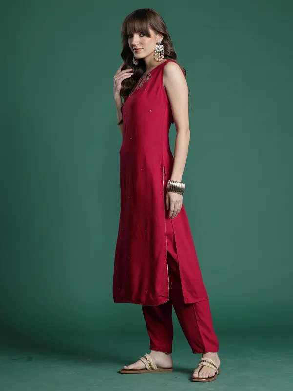 Pink_Printed_Viscose_Rayon_Kurta_Trouser_Set