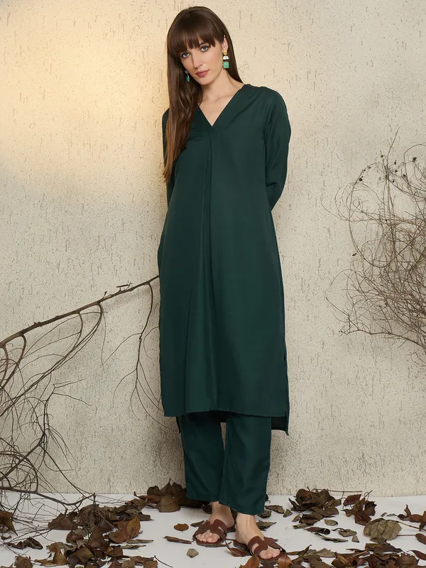 Green_Printed_Pure_Cotton_Kurta_Trouser_Set