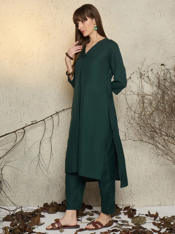 Green_Printed_Pure_Cotton_Kurta_Trouser_Set
