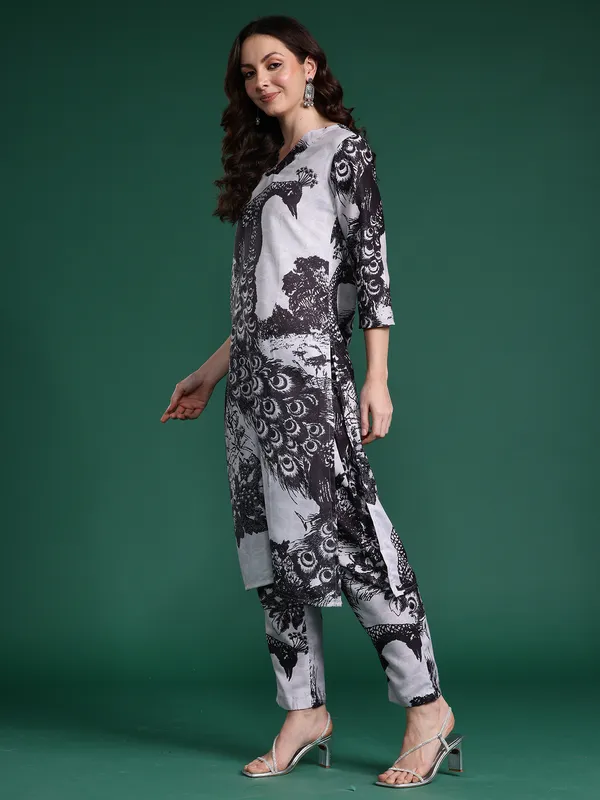 Black_Printed_Pure_Cotton_Kurta_Trouser_Set