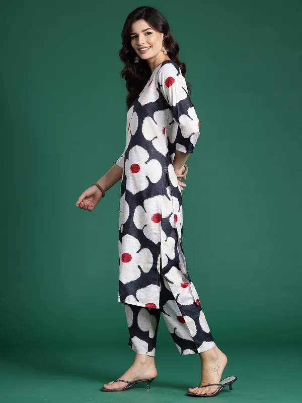 Black_Printed_Pure_Cotton_Kurta_Trouser_Set