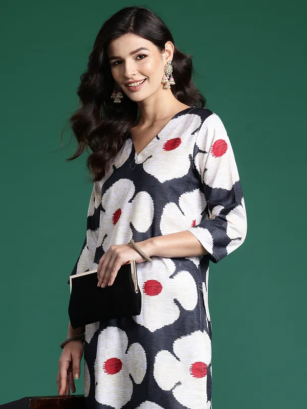 Black_Printed_Pure_Cotton_Kurta_Trouser_Set