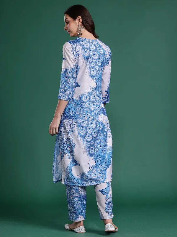 Blue_Printed_Pure_Cotton_Kurta_Trouser_Set