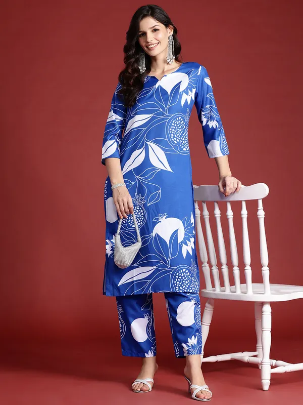 Blue_Printed_Pure_Cotton_Kurta_Trouser_Set