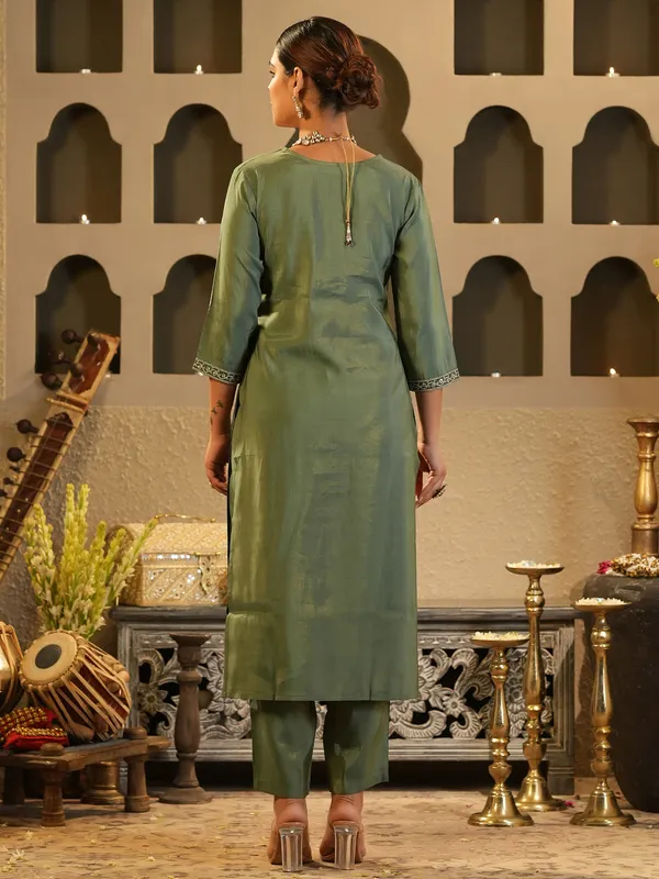 Green_Embroidered_Silk_Kurta_Trouser_Set