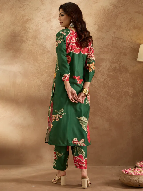 Green_Printed_Pure_Cotton_Kurta_Trouser_Set