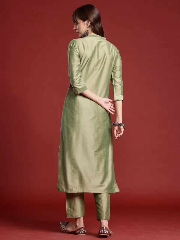 Green_Embroidered_Silk_Kurta_Trouser_Set