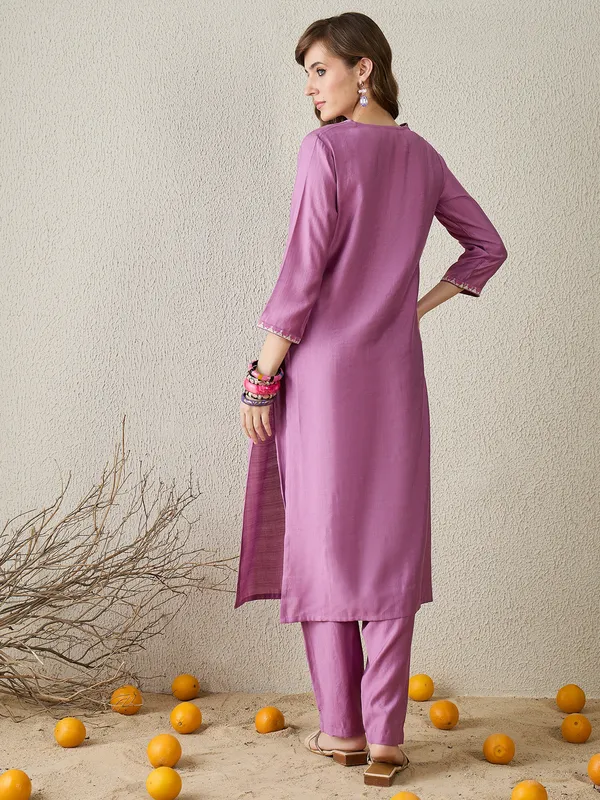 Lavender_Embroidered_Pure_Cotton_Kurta_Trouser_Set