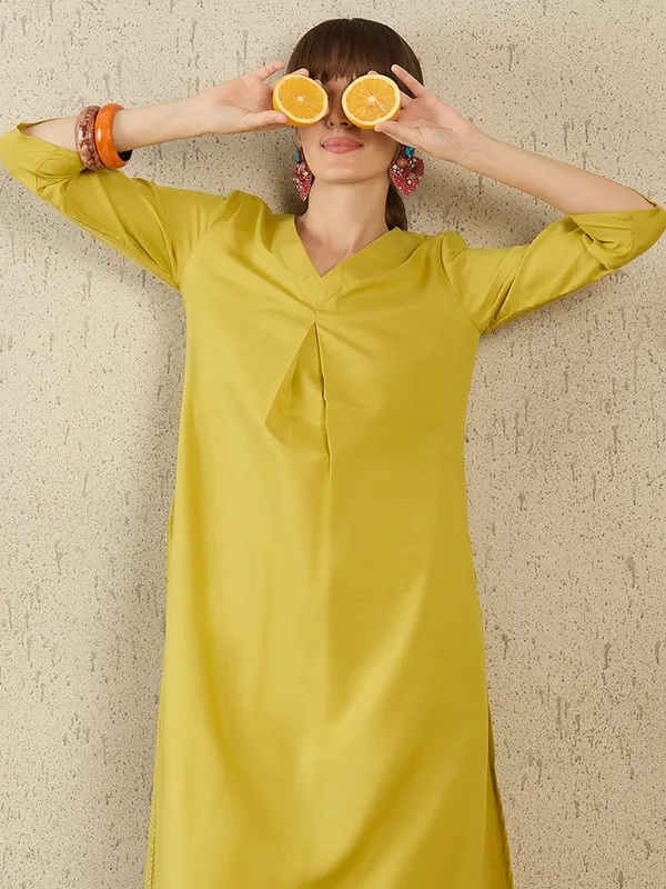 Olive_Printed_Pure_Cotton_Kurta_Trouser_Set