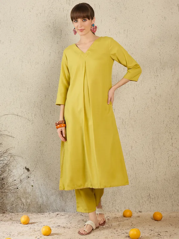 Olive_Printed_Pure_Cotton_Kurta_Trouser_Set