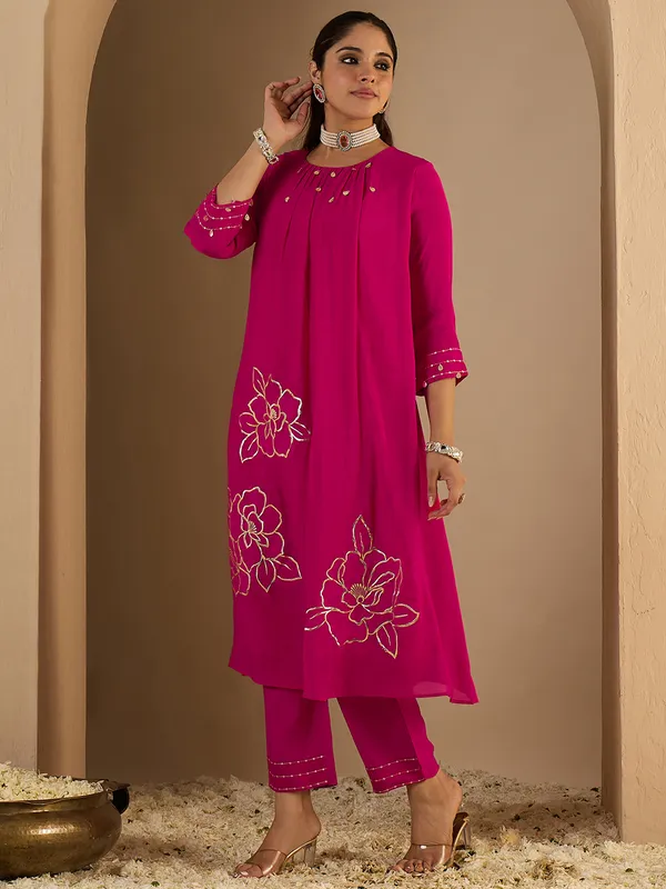 Pink_Embroidered_Silk_Kurta_Trouser_Set