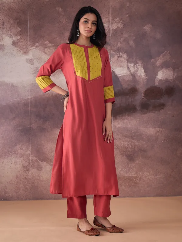 Orange_Embroidered_Silk_Kurta_Trouser_Set