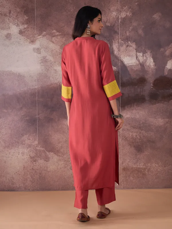 Orange_Embroidered_Silk_Kurta_Trouser_Set