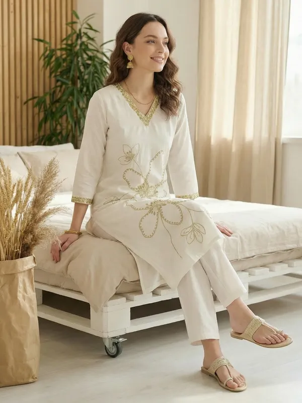 White_Embroidered_Silk_Kurta_Trouser_Set