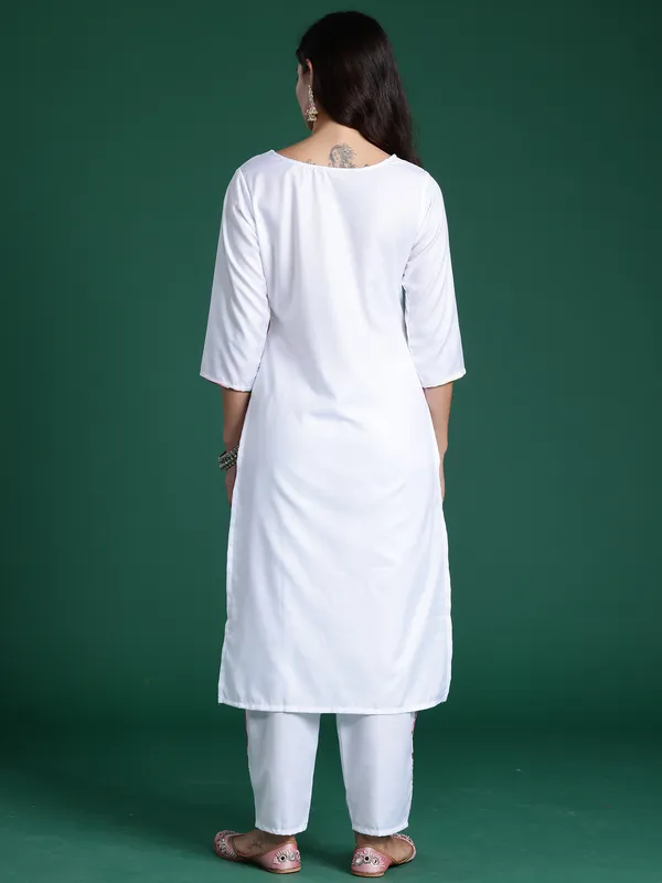 White_Printed_Pure_Cotton_Kurta_Trouser_Set