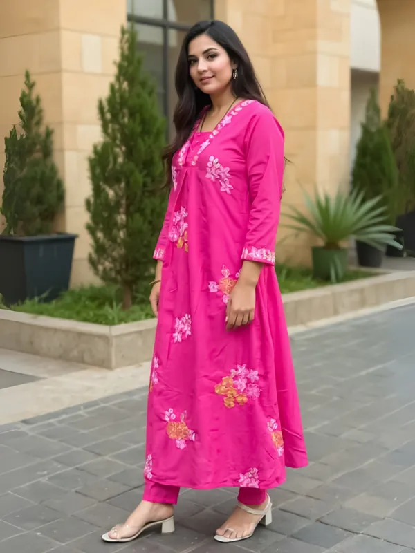 Pink_Embroidered_Pure_Cotton_Kurta_Trouser_Set