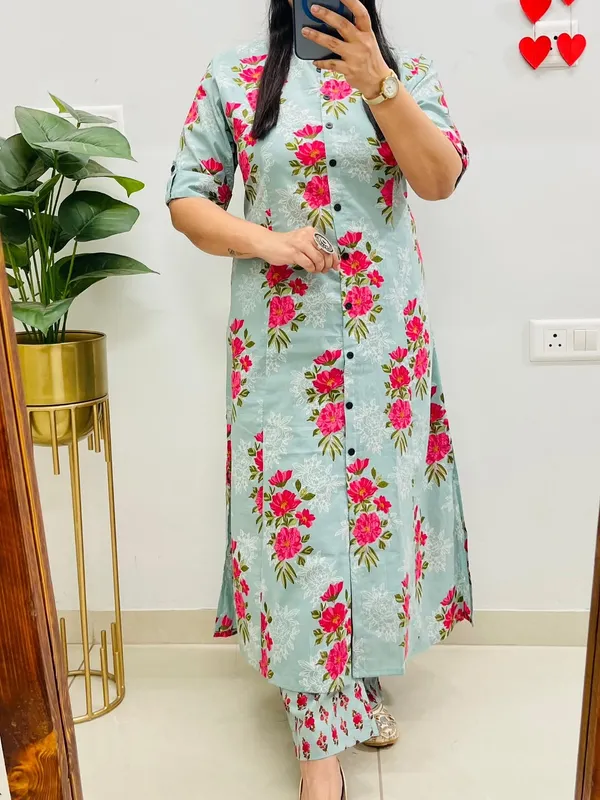 Women's_Premium_Printed_Pure_Cotton__Kurta_&_Trouser_Set