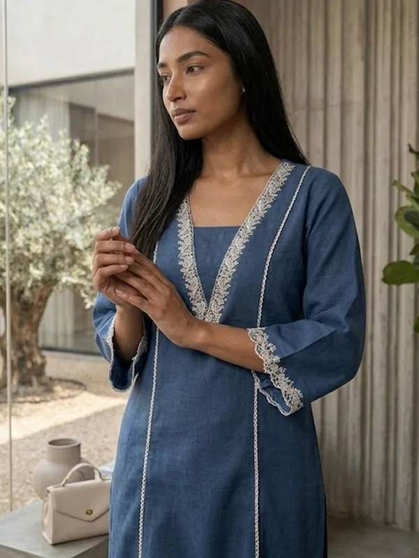 Navy_Blue_Floral_Embroidered_Cotton_Blend_Kurta_Trouser_Set