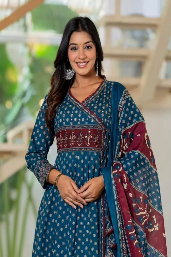 Women's_Premium_Printed_Pure_Cotton_Angrakha_Kurta_Pant_Dupatta_Set