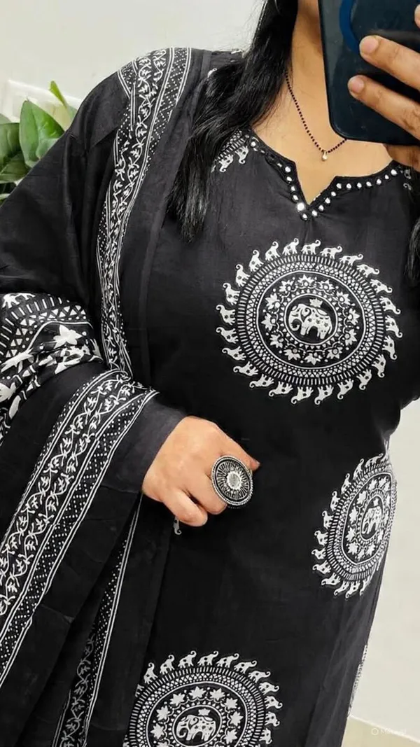 Floral_Printed_Pure_Cotton_Round_Neck_Kurta_Trouser_&_Dupatta_Set