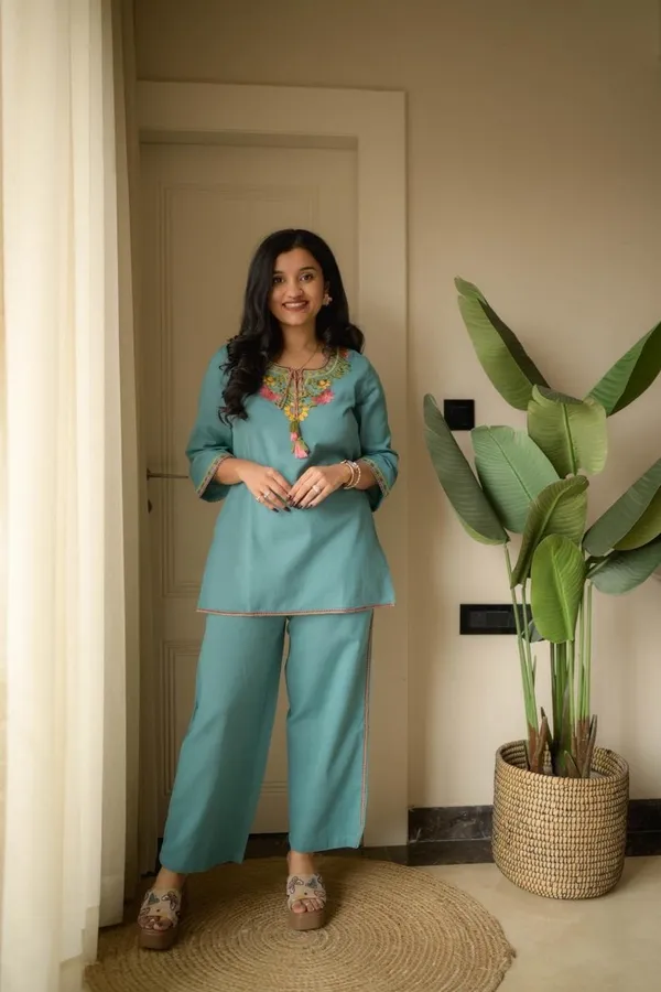 Floral_Embroidered_Pure_Cotton_Round_Neck_Co-Ord_Set
